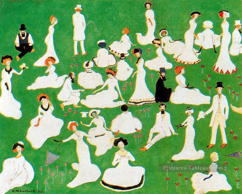 société de repos dans les chapeaux haut 1908 Kazimir Malevich résumé Peintures à l'huile